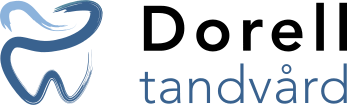 En logotyp med en stiliserad tandkontur med en virvel ovanför, åtföljd av ordet 